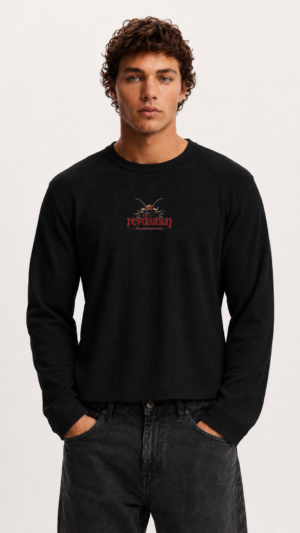 REVOLUTION™ — Cockroach Ribbed Crop Tee Black