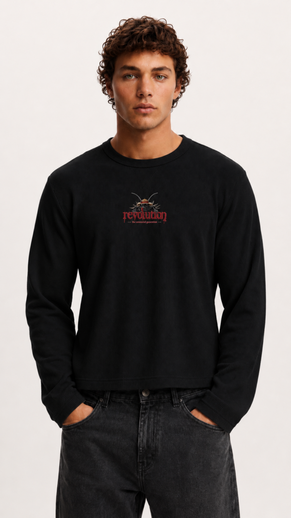 BB9DBB2D-C8CE-41E4-BAA1-D8FCB0394B28 REVOLUTION™ — Cockroach Ribbed Crop Tee Black