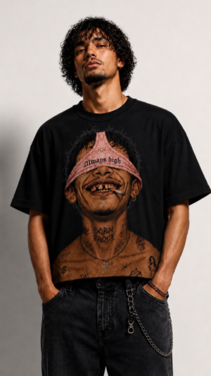 Born Broke Graphic Tee- Black