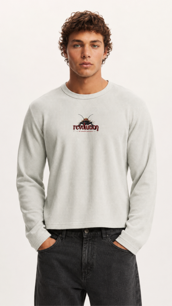 IMG_0064 REVOLUTION™ — Cockroach Ribbed Crop Tee off-white