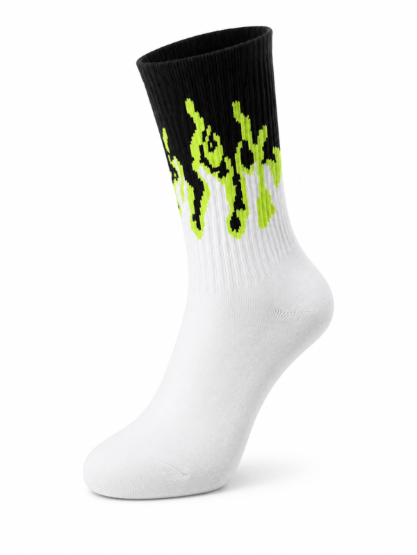 06748844-7836-4B32-9AC4-6906E5705A95-1.png Toxic Flame Socks – White & Neon Green | Special Edition