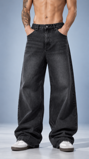 Blackout Washed Baggy Jeans