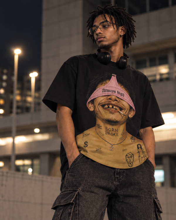 Born Broke Graphic Tee- Black