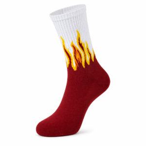 IMG_9283.png Crimson Heat Flame Socks – Red & White