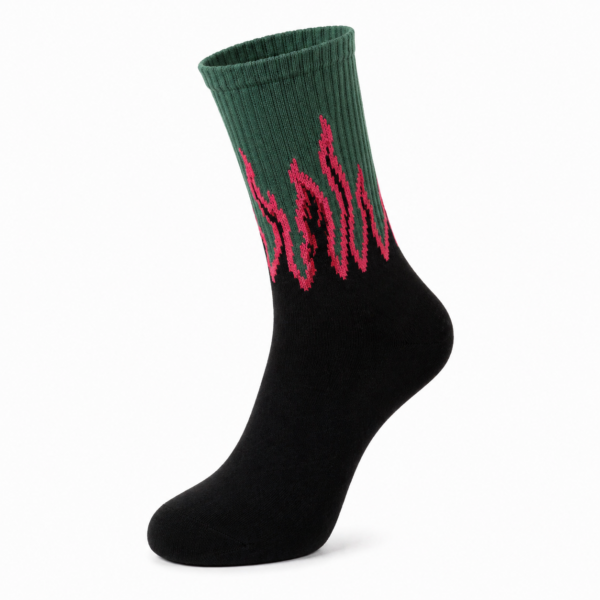 IMG_9837.png Toxic Wave Flame Socks – Green & Black