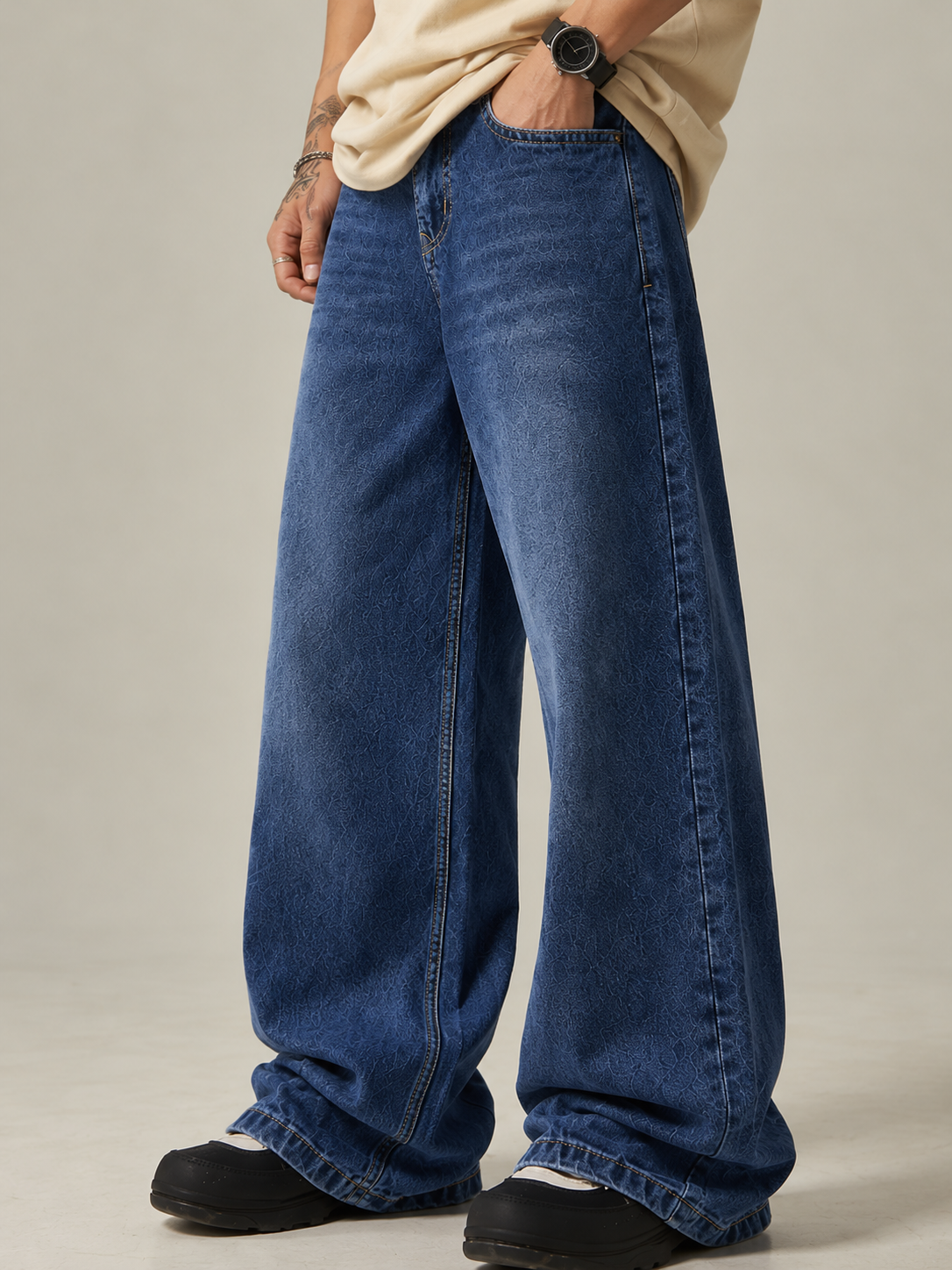 Acid Blue Wide-Fit Denim Jeans - Image 2