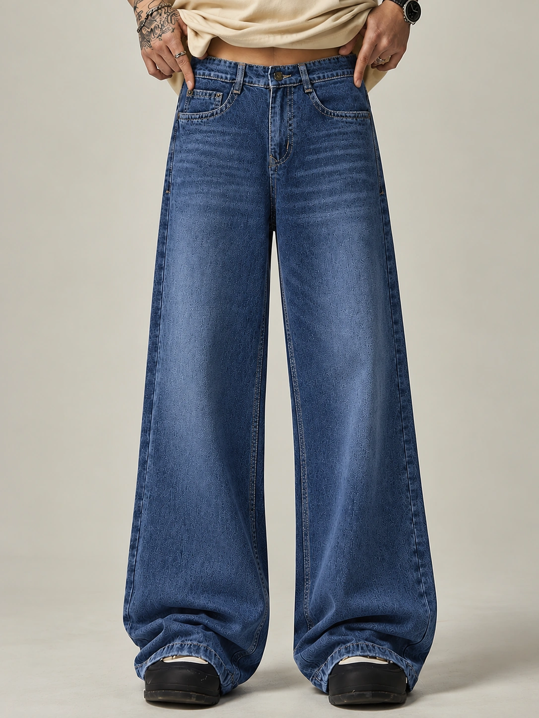 Acid Blue Wide-Fit Denim Jeans