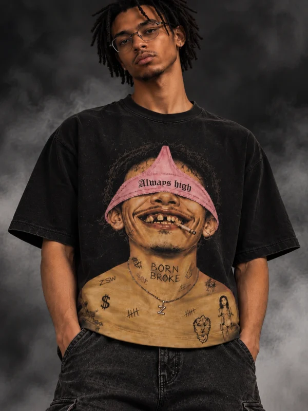 Born Broke Graphic Oversized T-Shirt